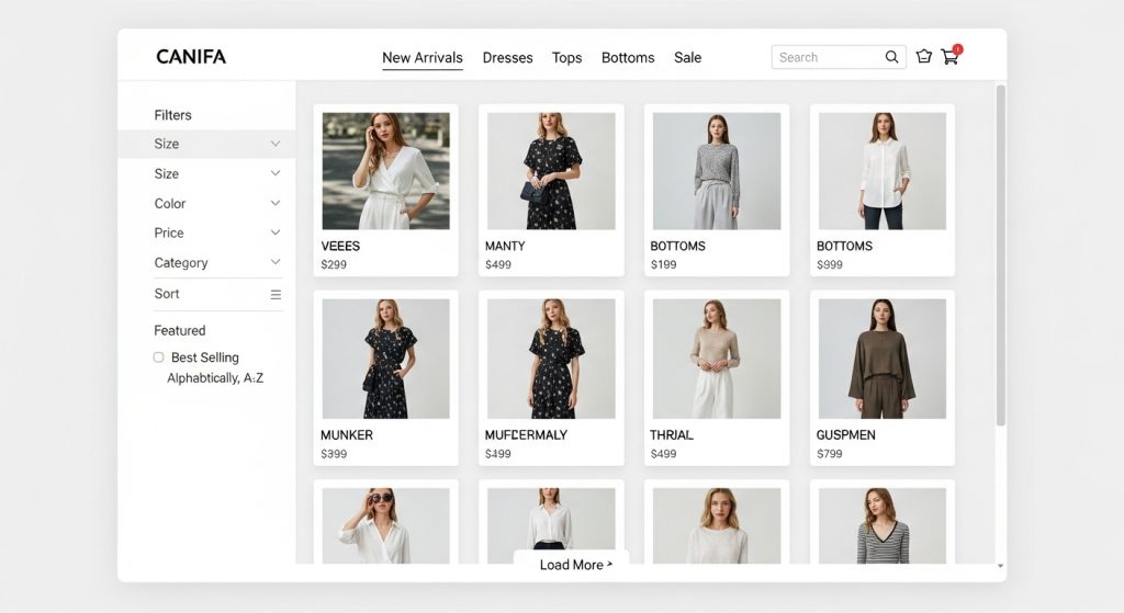 Canifa Shopify Theme fashion collection page layout