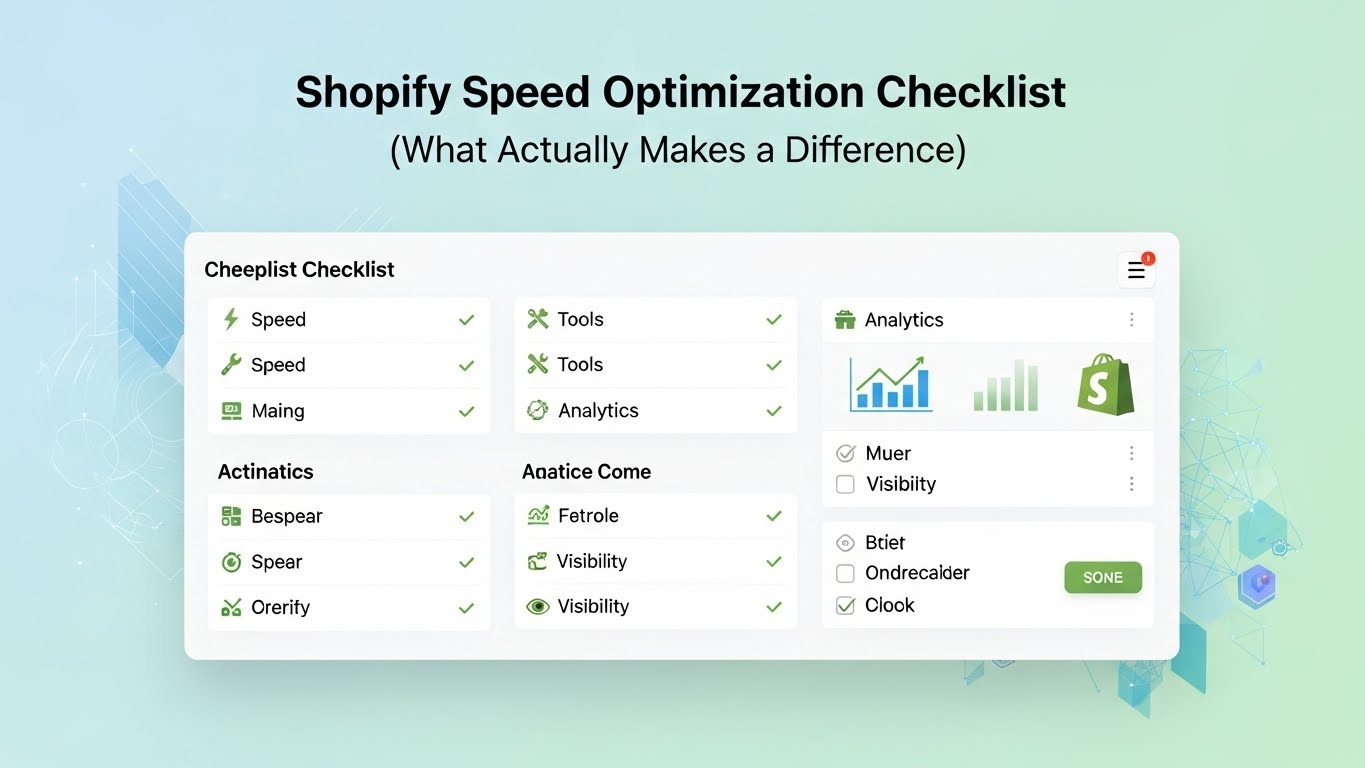 Shopify Speed Optimization Checklist (What Actually Makes a Difference)