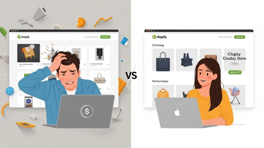 most popular shopify themes vs low-quality shopify themes user experience