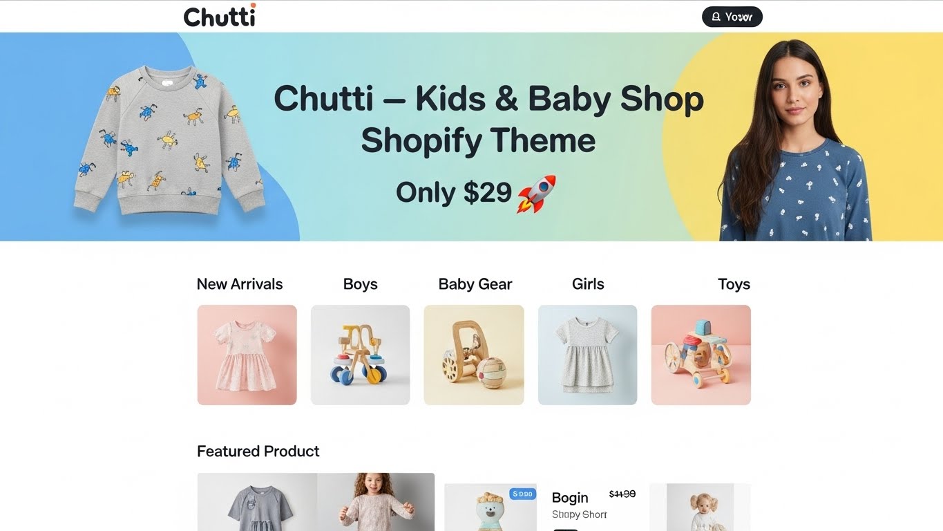 Chutti shopify theme for kids and baby store beginners