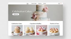 Cake Shop Bakery Shopify Theme homepage design for bakery stores