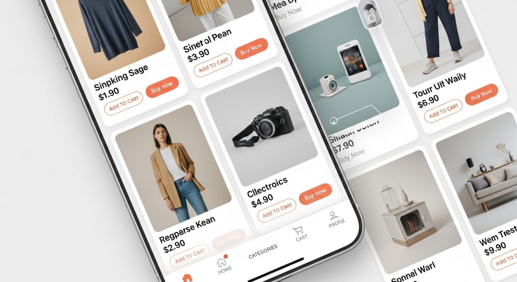 BW Store Shopify Theme mobile UI and user experience with clear navigation and product cards