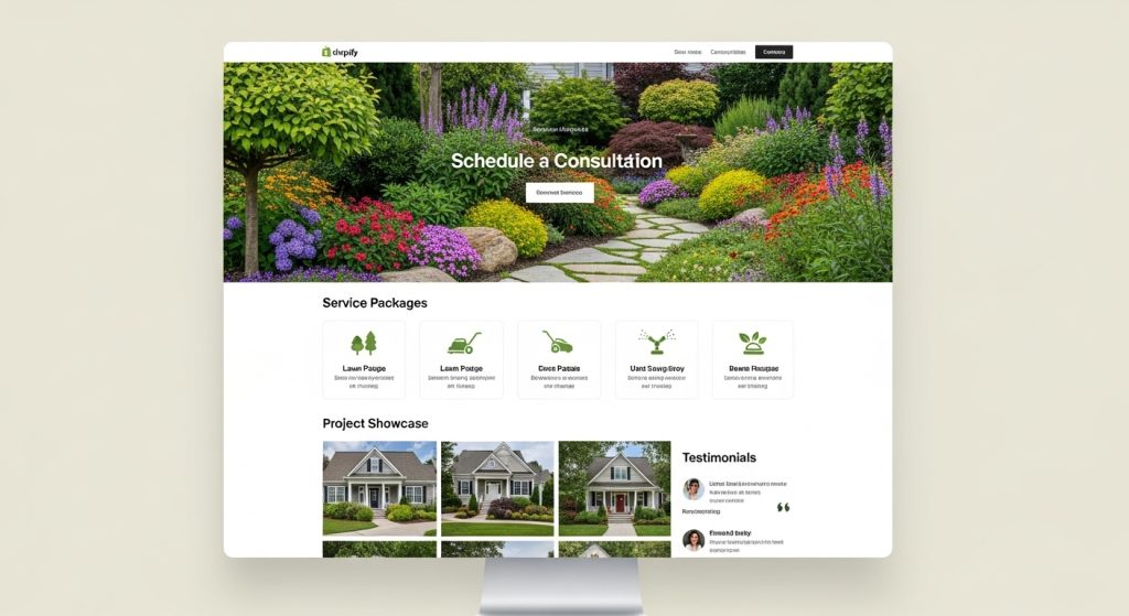BioEarth landscaping services Shopify design
