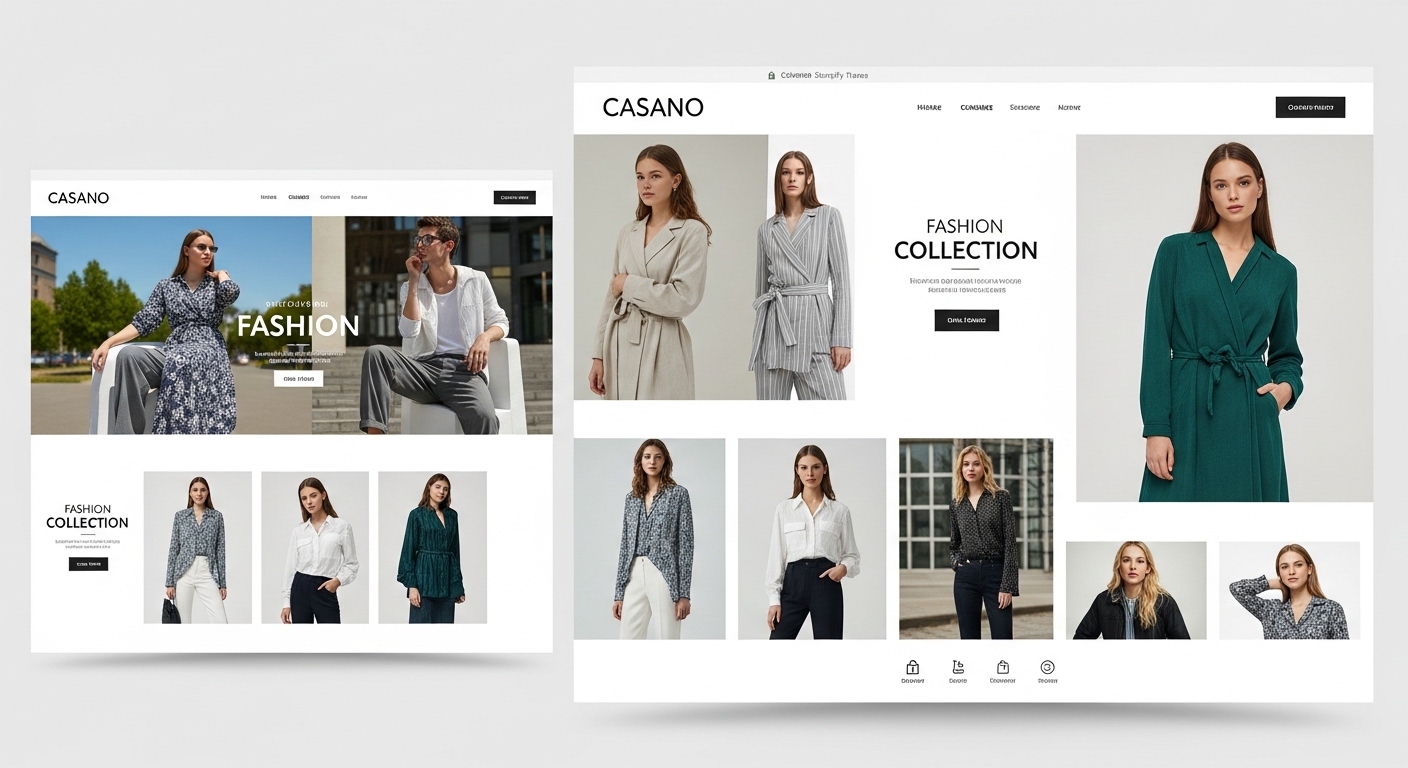 Casano Shopify Theme desktop homepage preview for a fashion clothing store
