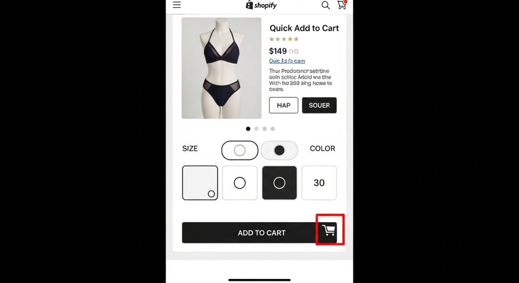 Quick add-to-cart in Binim Responsive Shopify Theme on mobile