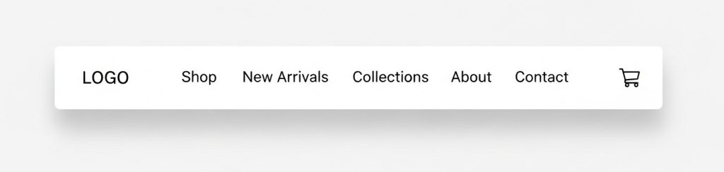 Sticky header navigation in Bixbang Minimalist eCommerce Shopify Theme