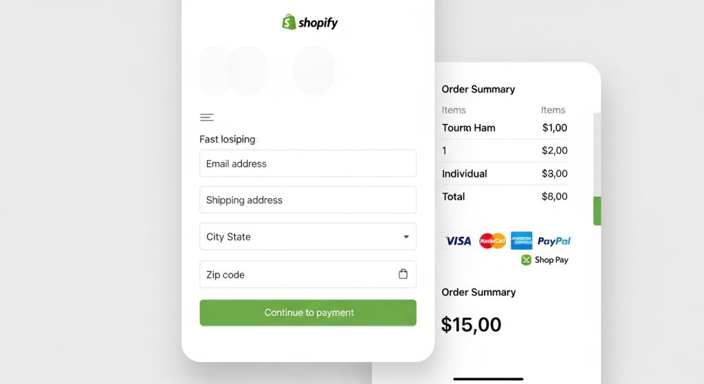 Optimized Shopify checkout page for higher conversion rates