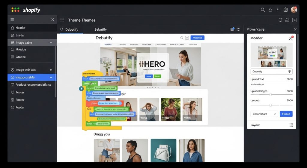 Debutify Shopify theme dashboard interface