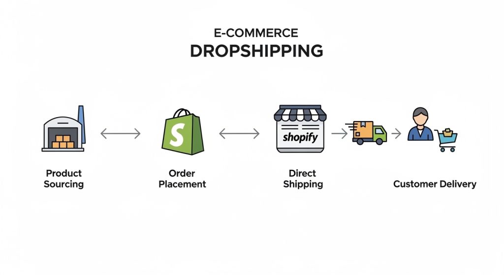 Shopify dropshipping workflow from supplier to customer order fulfillment