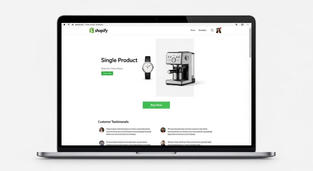 Example of Shopify single product store design optimized for conversions