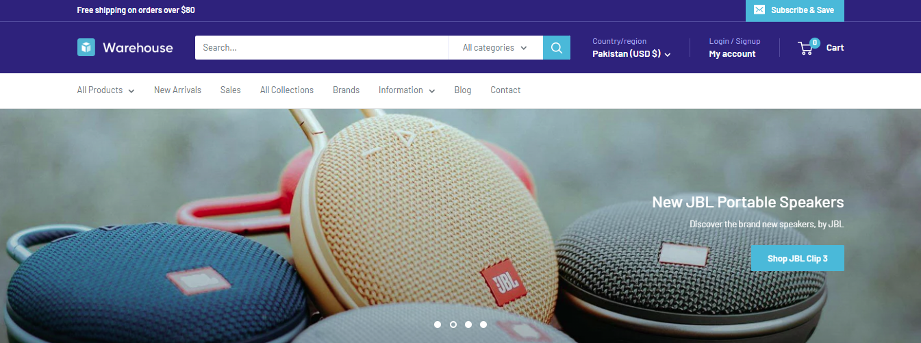 Warehouse Shopify theme review 2026 homepage layout